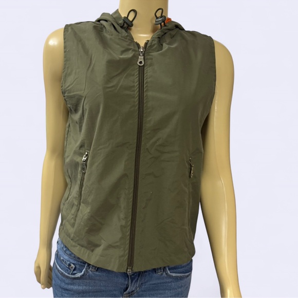 No Boundaries Olive Vest with Bright Orange Hood jeans not included - Picture 6 of 10